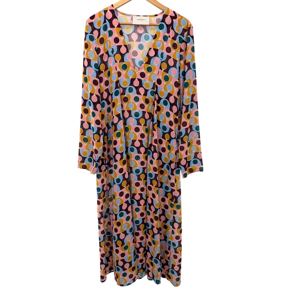 La DoubleJ V Trapezio Dress Gumball Retro Print Maxi XL Edition 25 Italy Mod‎ - Picture 3 of 12